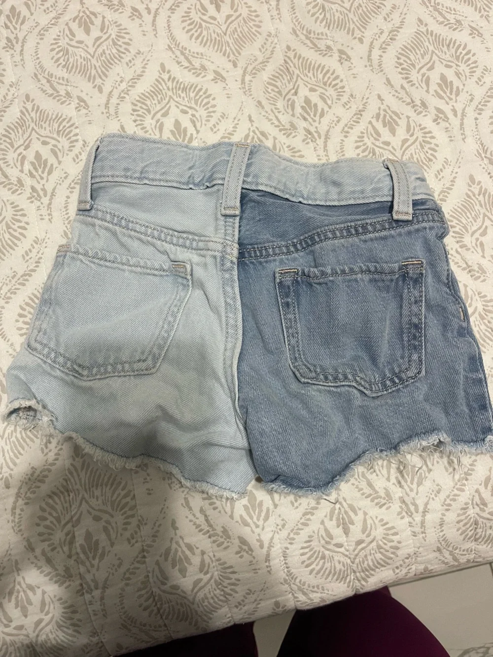 Old Navy Two-Tone Light and Medium Blue Denim Shorts